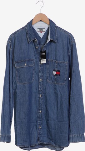 Tommy Jeans Button Up Shirt in XXL in Blue: front