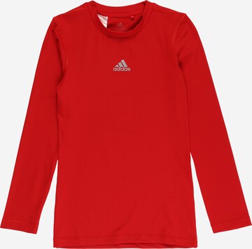 T-Shirt fonctionnel 'Techfit' ADIDAS PERFORMANCE en rouge : devant
