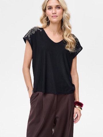 Blue Shadow Blouse in Black: front