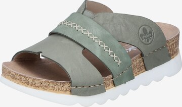 Rieker Mules in Green: front