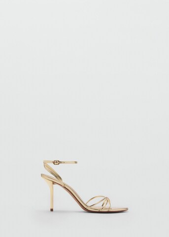 MANGO Strap Sandals 'Zazos1' in Gold