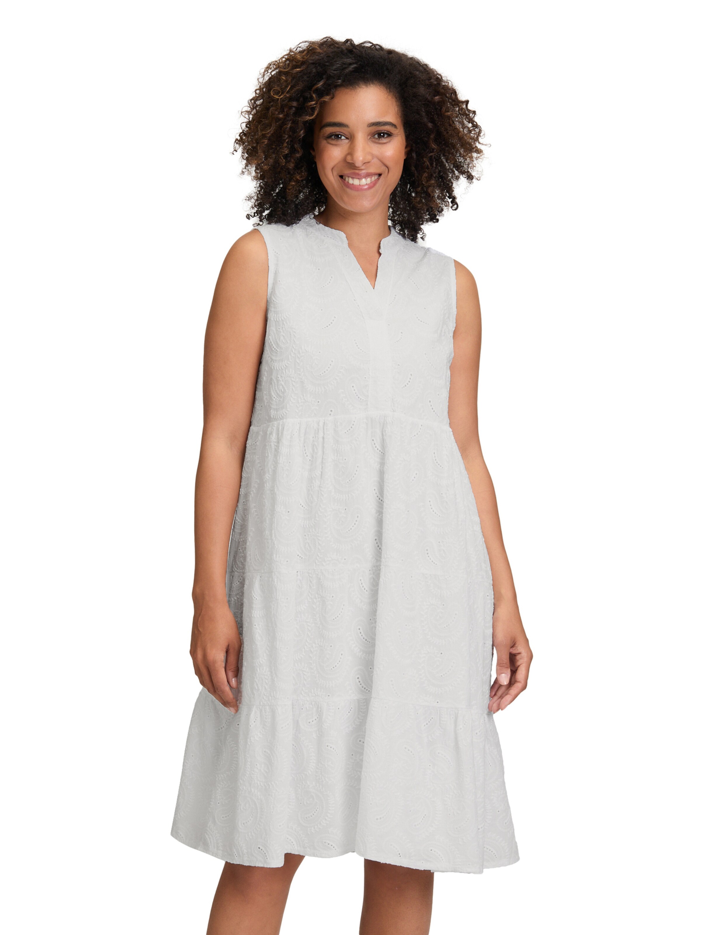 Cartoon Dress in White: front