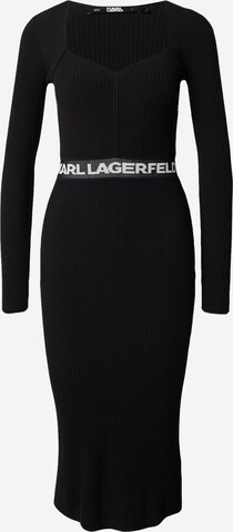 Karl Lagerfeld Πλεκτό φόρεμα σε μαύρο: μπροστά