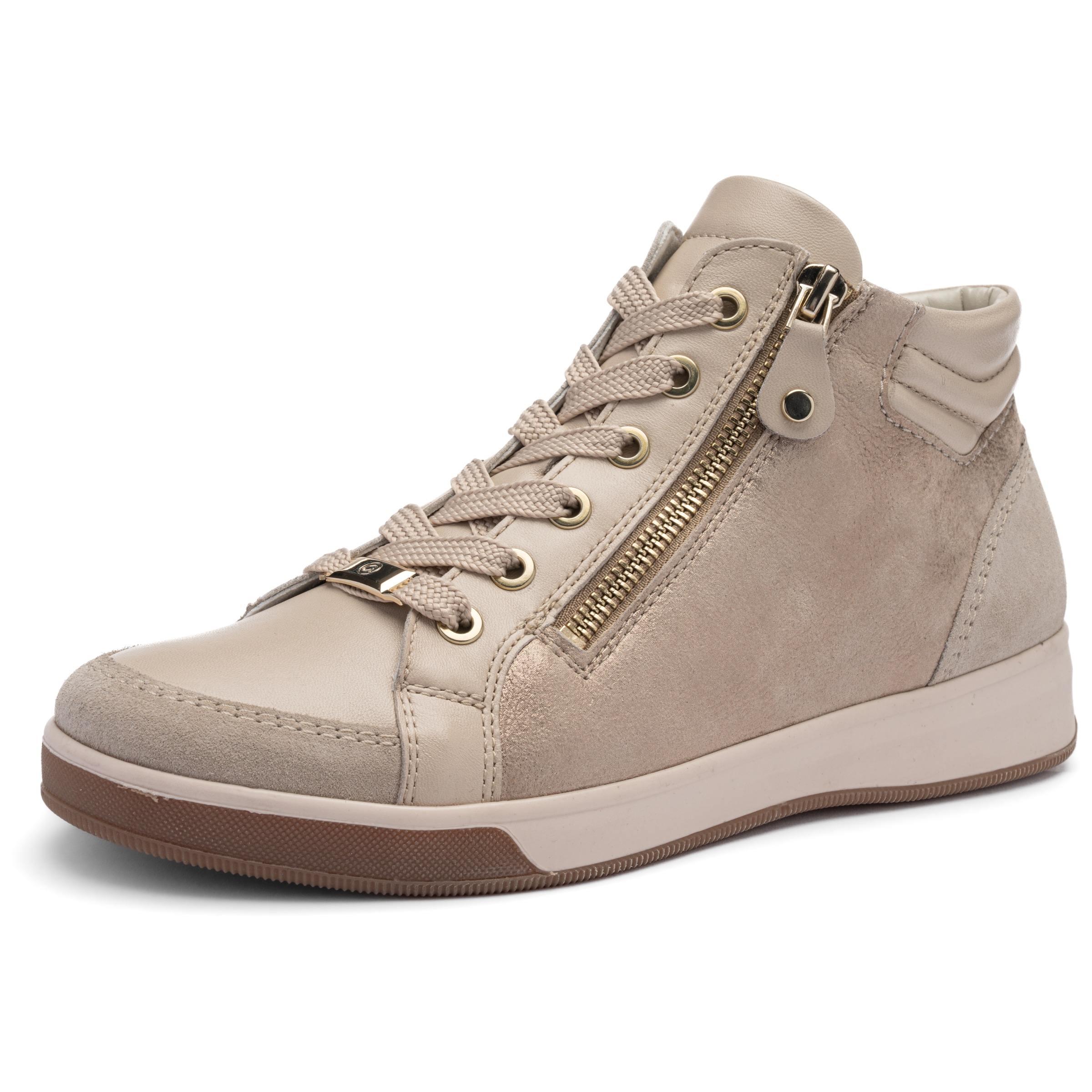 ARA High-Top Sneakers in Beige: front