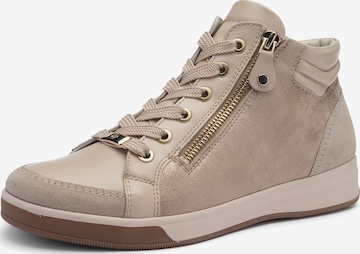 ARA High-Top Sneakers in Beige: front