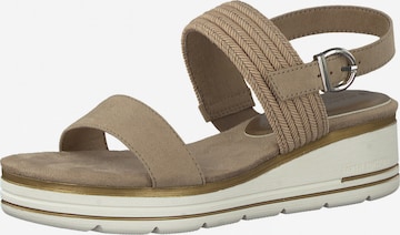 Earth Edition by Marco Tozzi Strap Sandals in Beige: front