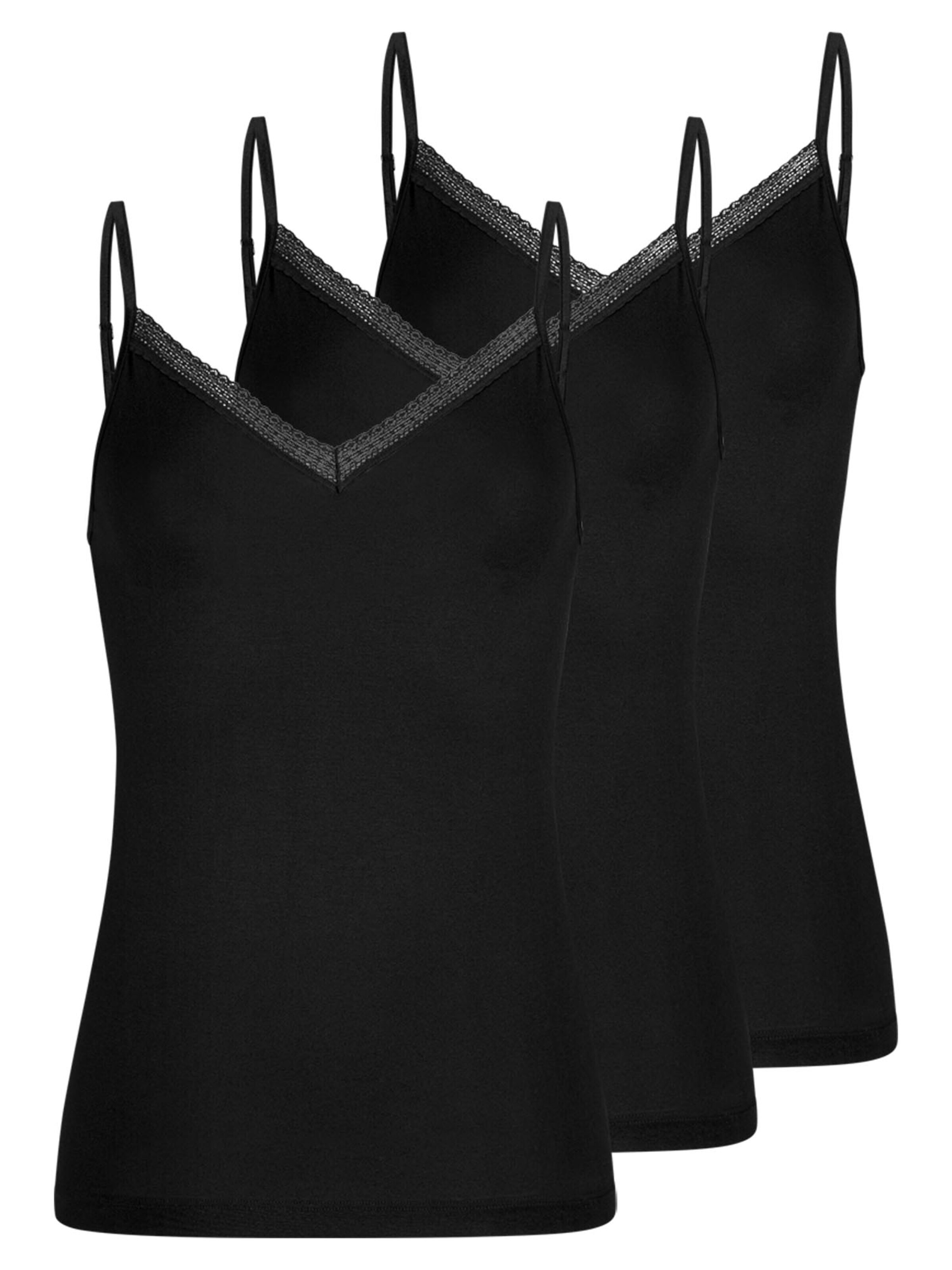 Mey Undershirt 'Modal Lace' in Black: front