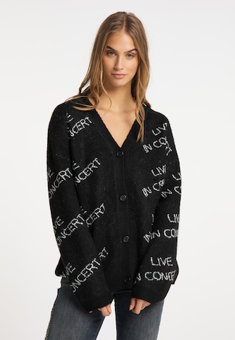 myMo ROCKS Knit Cardigan in Black: front