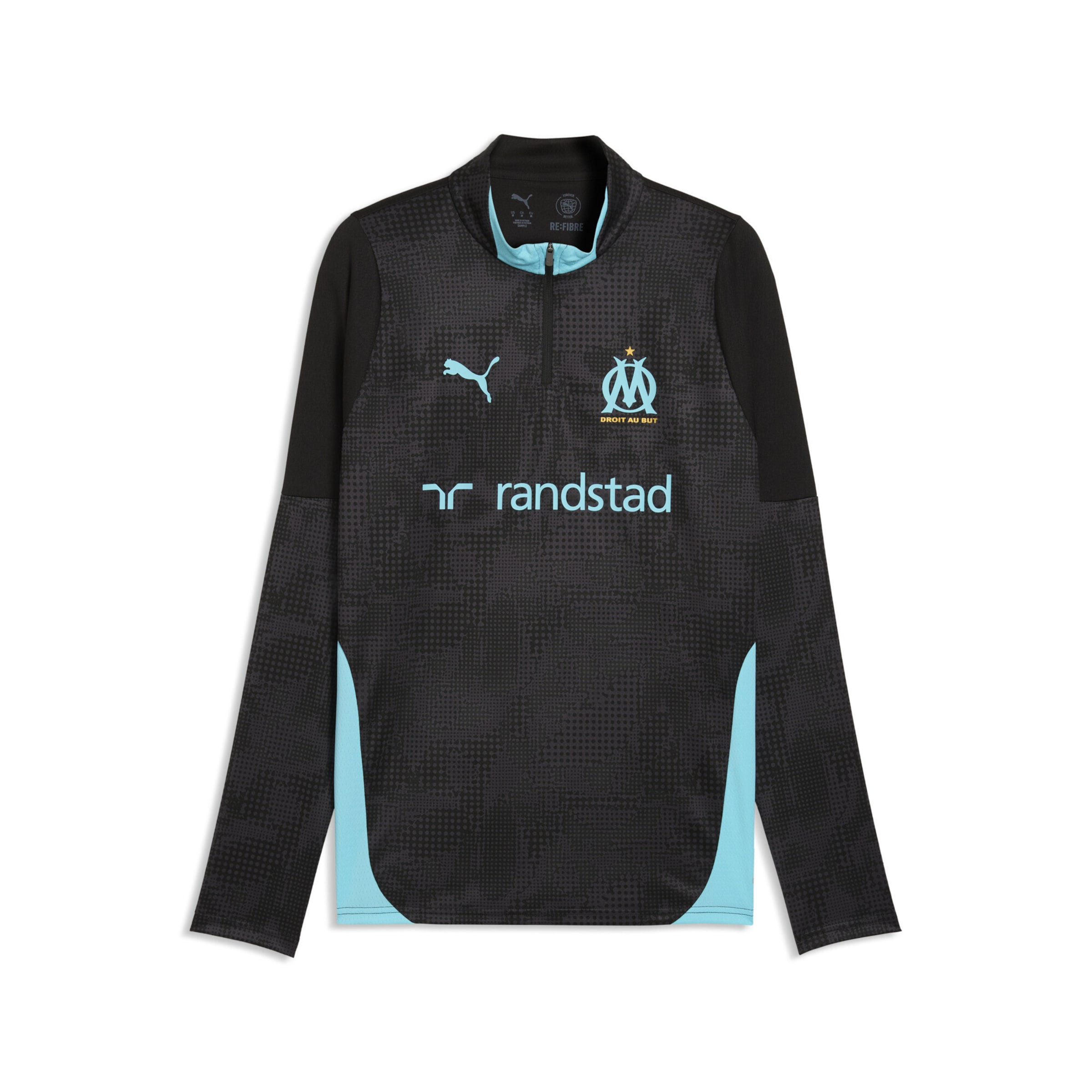 PUMA Performance shirt 'Olympique de Marseille' in Black: front
