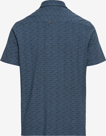 CAMEL ACTIVE Regular Fit Piqué Hemd mit Allover-Print in Blau