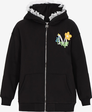 MYMO - Sudadera con cremallera en negro: frente