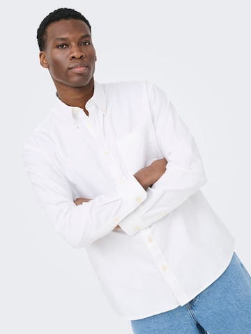 Only & Sons Regular fit Overhemd 'ONSOxford' in Wit
