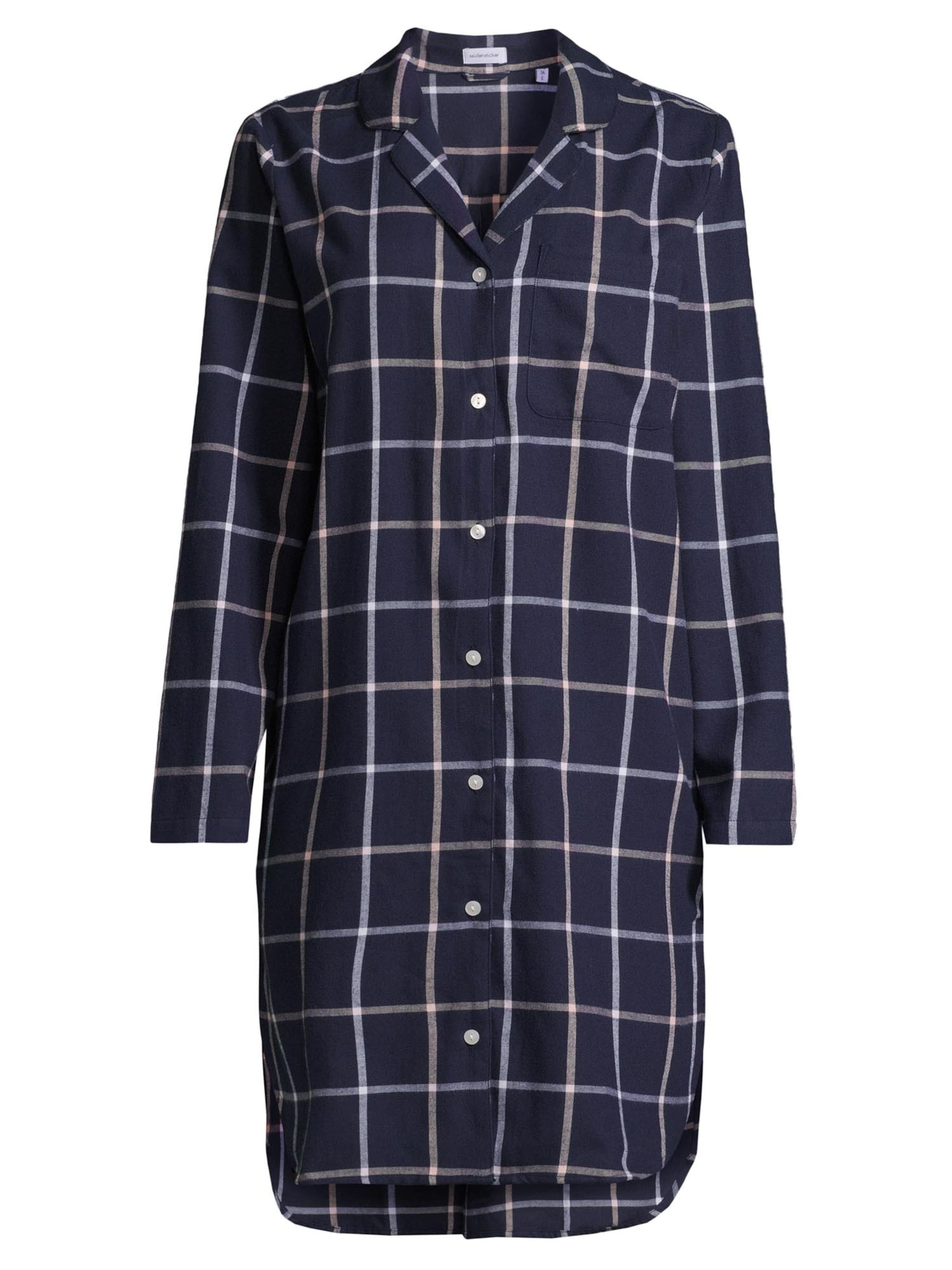 SEIDENSTICKER Nachthemd 'Classic Flanell'‌‌‌ in Blau: Vorderseite