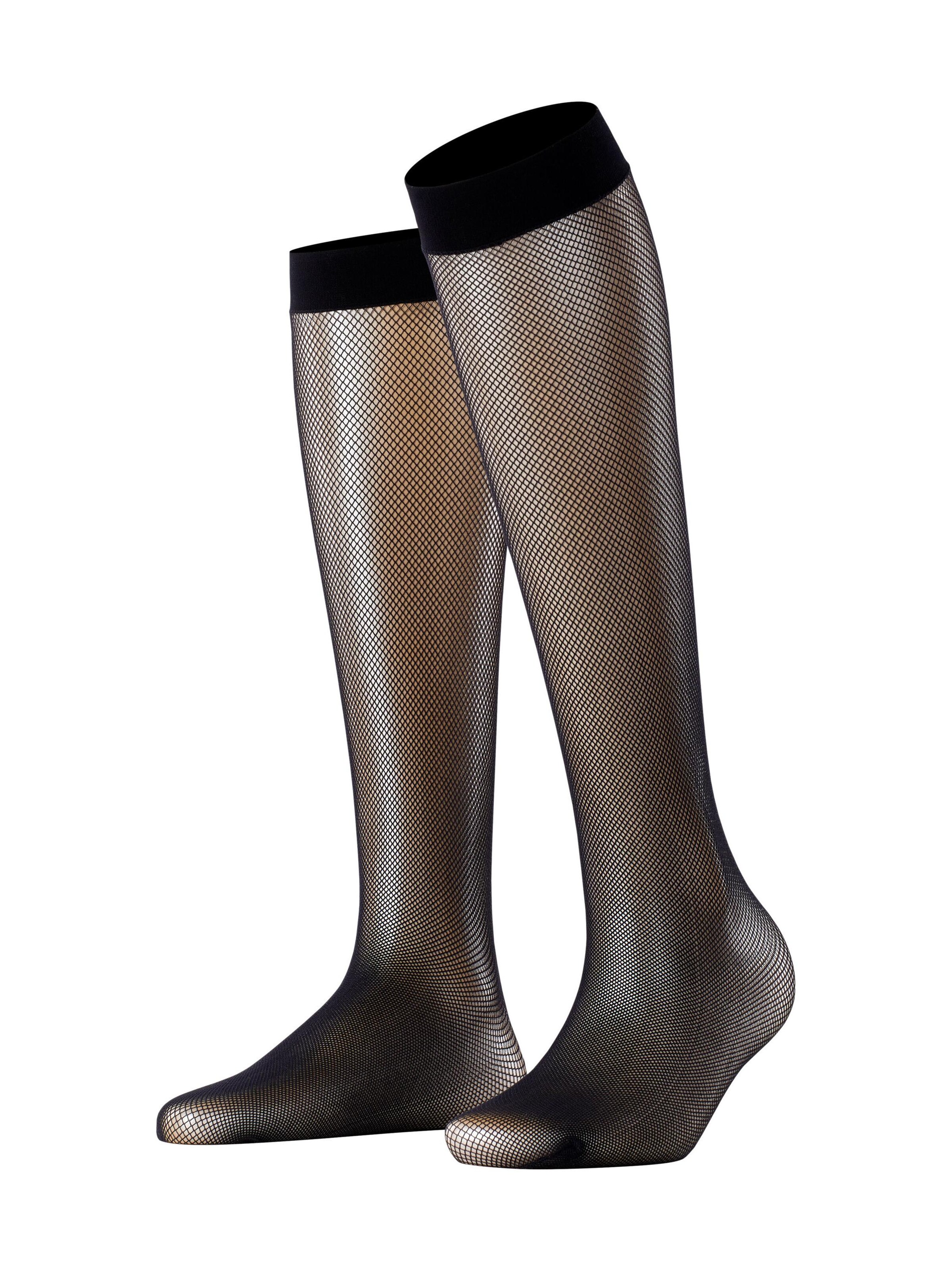 FALKE Over the Knee Socks 'Net' in Black