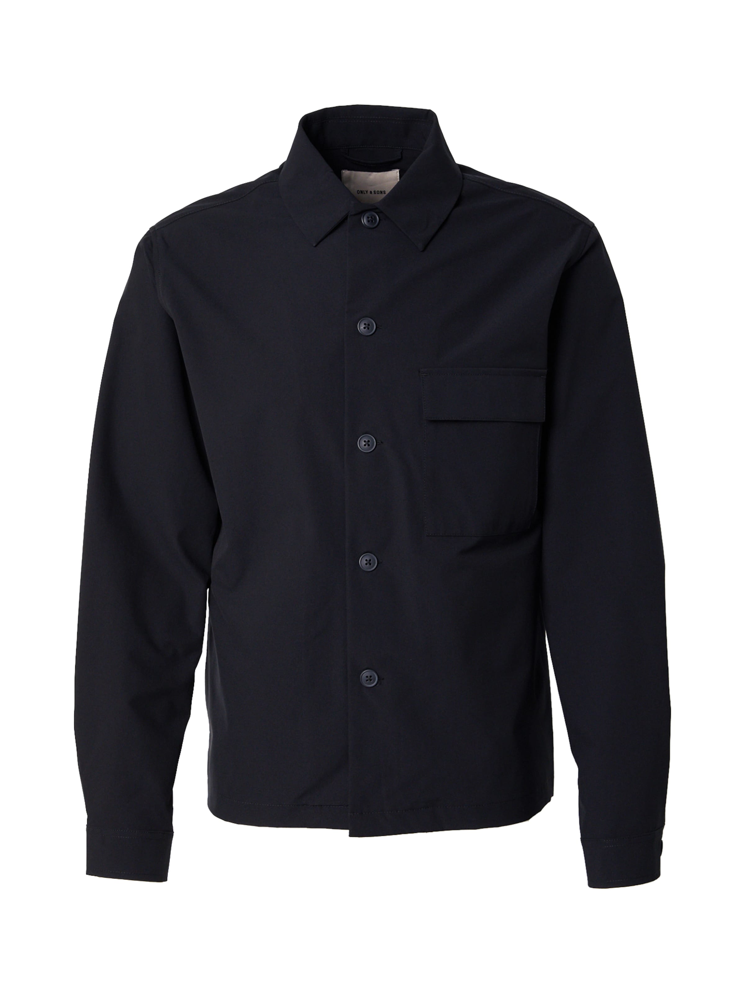 Only & Sons Regular Fit Skjorte 'ONSFLEX' i sort: forside