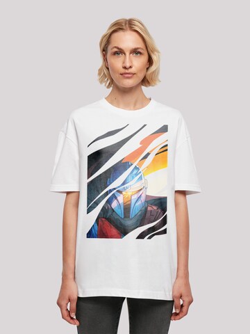 F4NT4STIC Shirt 'Star Wars The Mandalorian' in Wit: voorkant