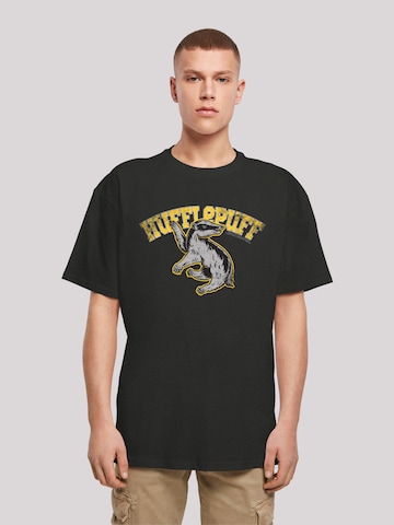 F4NT4STIC T-Shirt 'Harry Potter Hufflepuff Sport Emblem' in Schwarz: predná strana