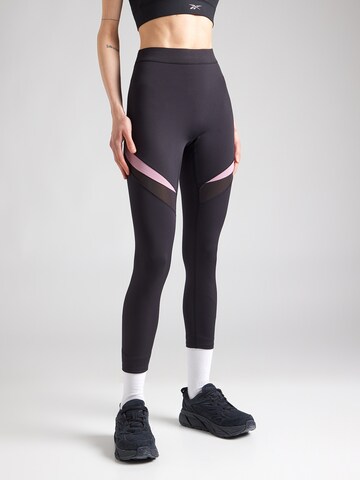 Reebok Skinny Sportnadrágok 'LUX' - fekete: elől