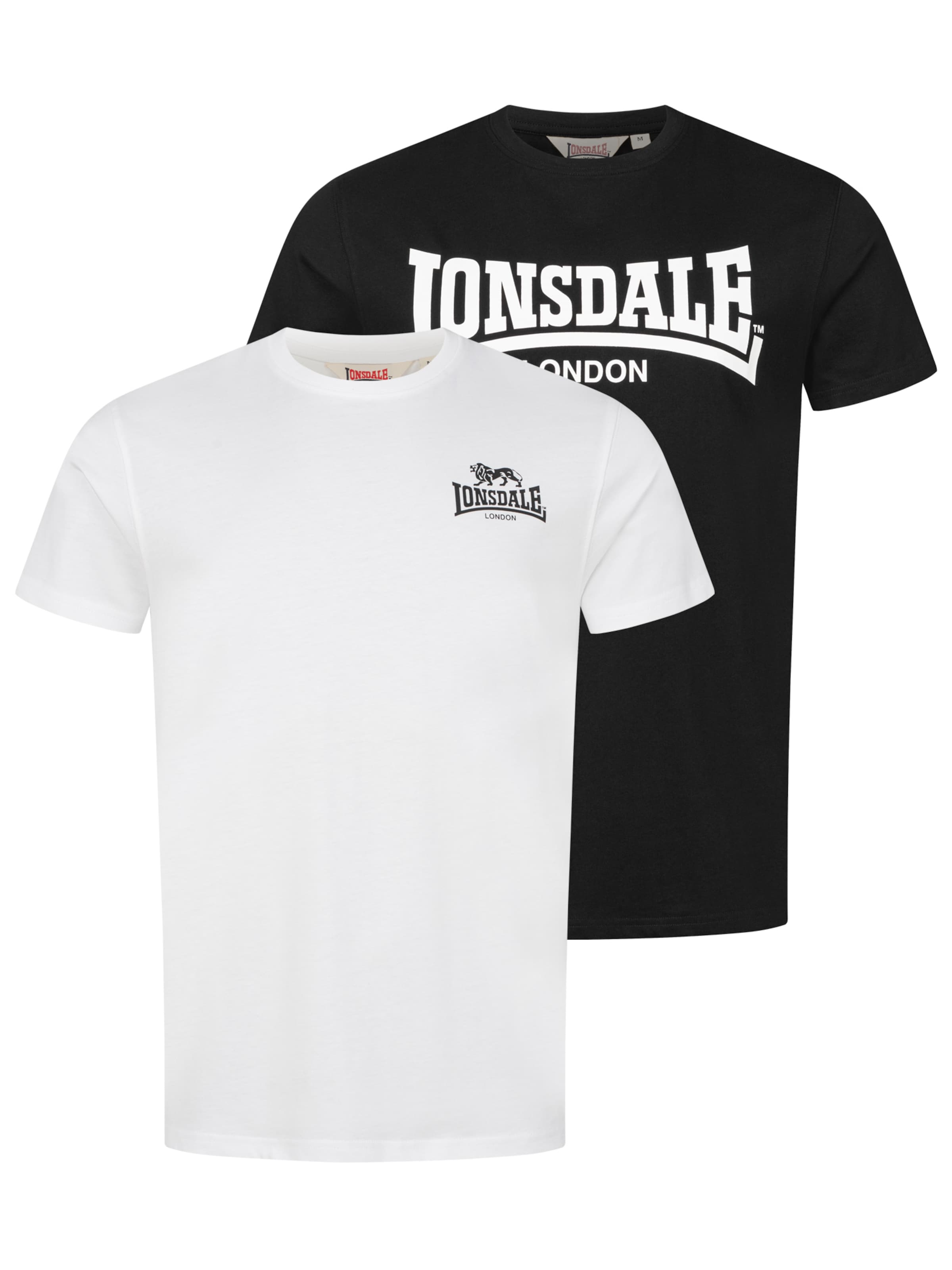 T-Shirt 'Yarnbrook' LONSDALE en noir : devant