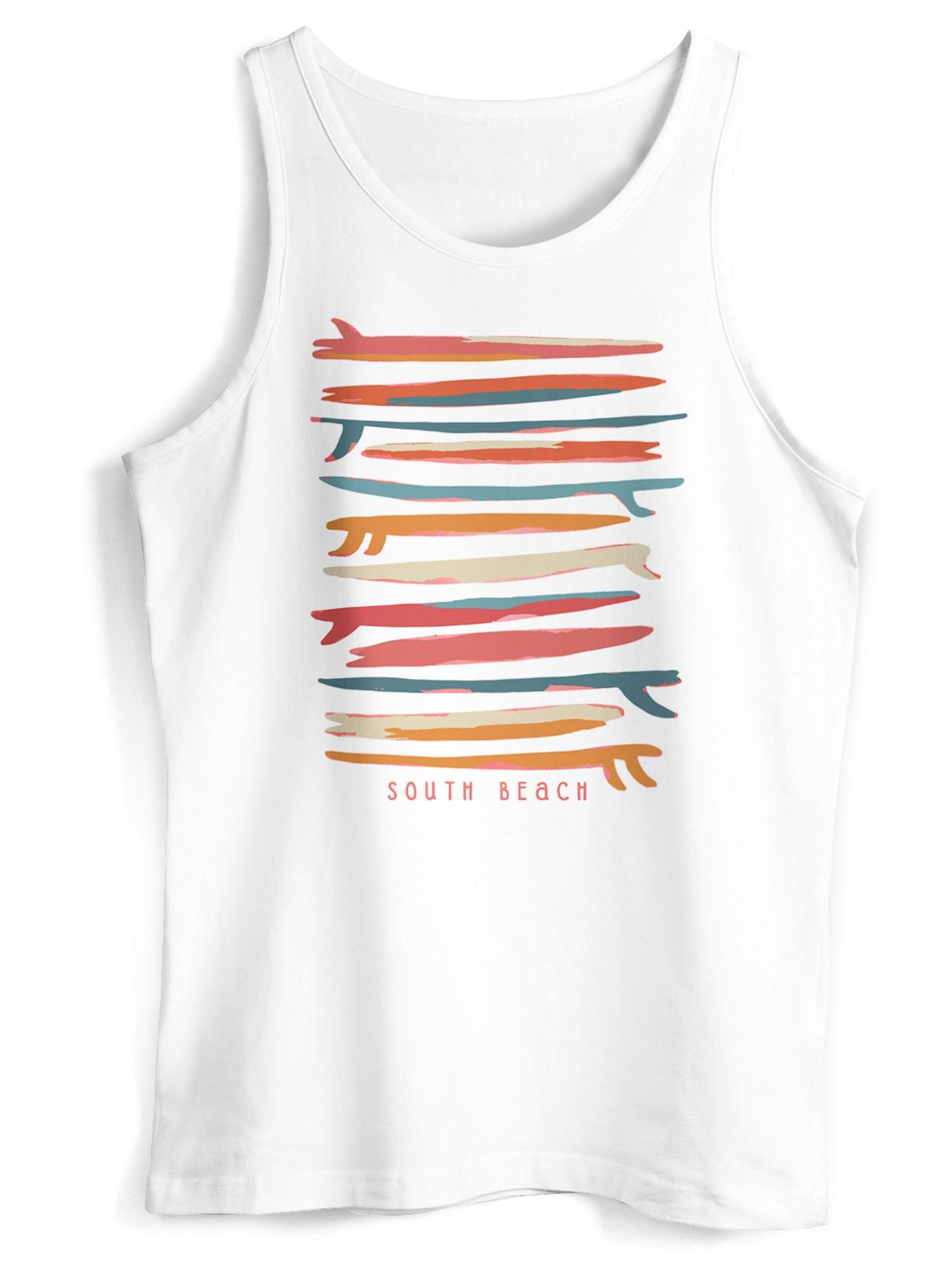 Neverless Shirt 'Surf Boards South'‌‌‌ in Weiß: Vorderseite