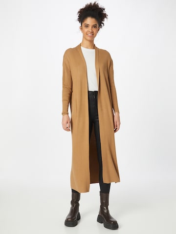 Kaffe Knitted Coat 'Sille' in Brown: front