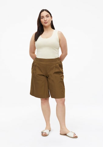 s.Oliver CURVE Wide leg Pleat-front trousers in Brown