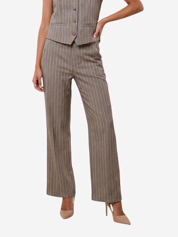 I AM Wide leg Pantalon 'Pantaloni Poliestere Gessati 95108' in Beige: voorkant