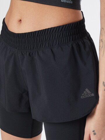 ADIDAS SPORTSWEAR Regular Workout Pants 'Run Icons Two-In-One ' in Black