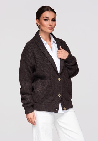 Ombre Gebreid vest in Bruin