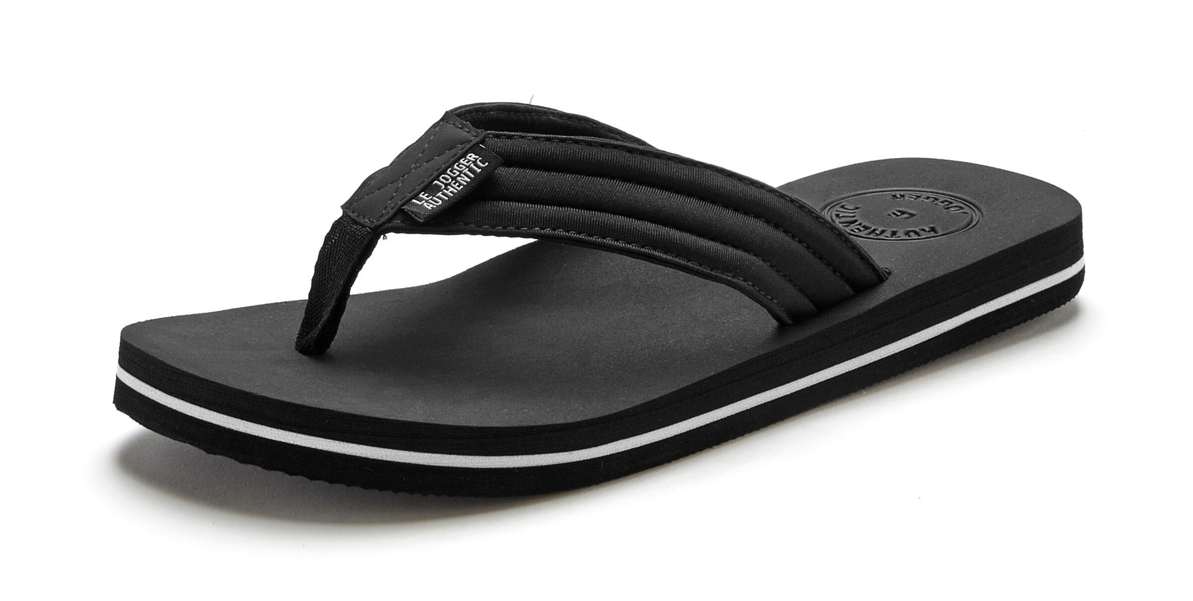 Authentic Le Jogger Zehentrenner in Schwarz: Vorderseite