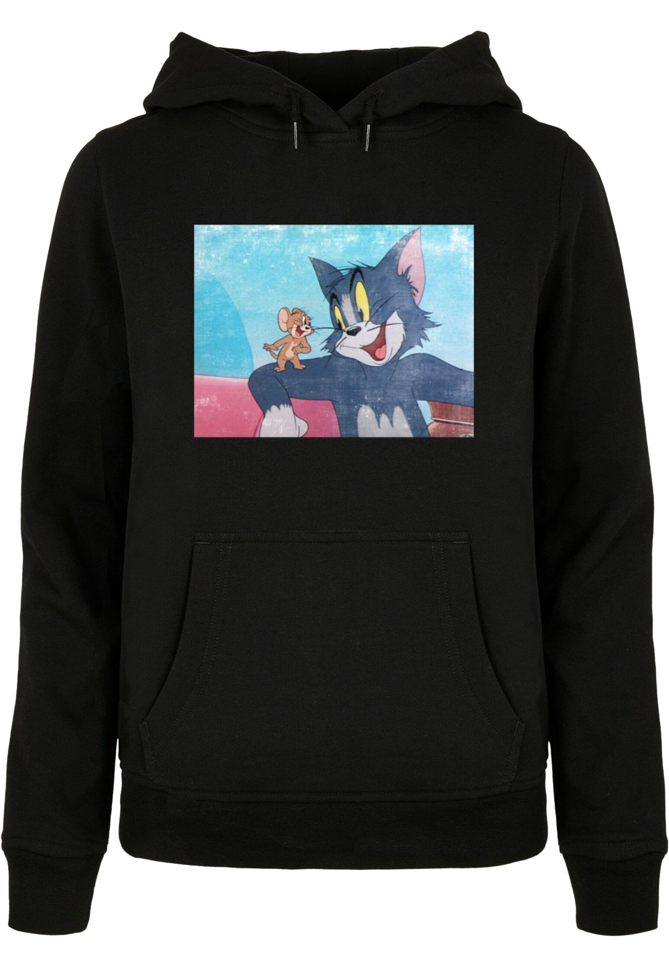 ABSOLUTE CULT Sweatshirt 'Tom and Jerry' in Zwart: voorkant