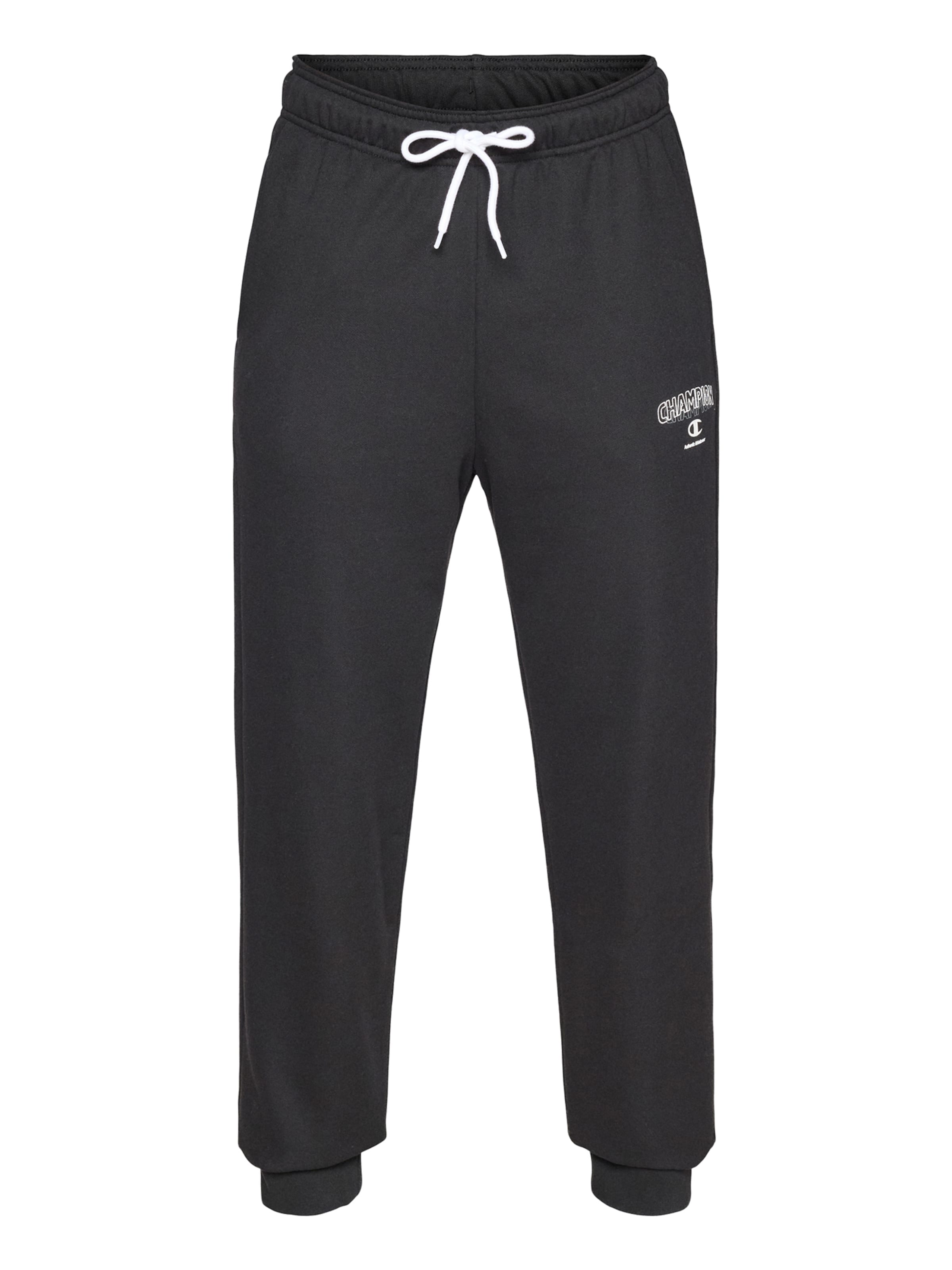 Champion Authentic Athletic Apparel Pants 'Rib Cuff' in Black / White, Item view