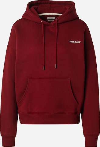 GUESS JEANS Суичър в червено: отпред