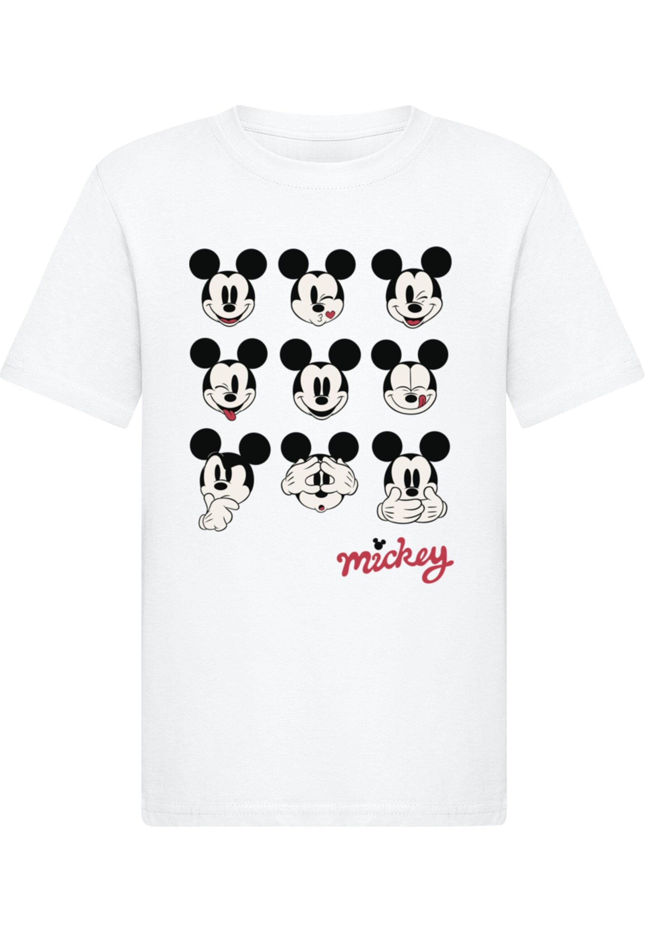 T-Shirt 'Mickey Mouse - Many Faces' ABSOLUTE CULT en blanc : devant