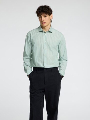 SELECTED - Ajuste regular Camisa en verde: frente