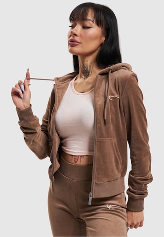 Karl Kani Zip-Up Hoodie in Brown