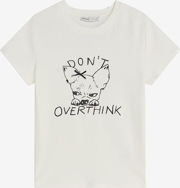 T-shirt Bershka en blanc : devant