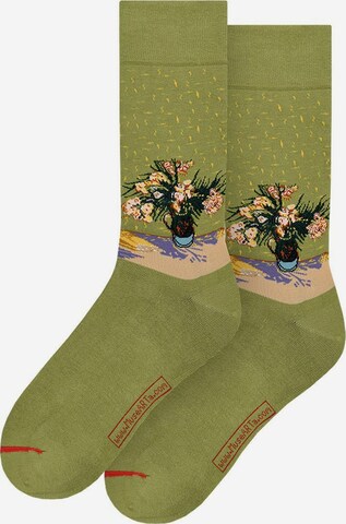 MuseARTa Socken 'Vincent van Gogh - Oleanders' in Grün: predná strana