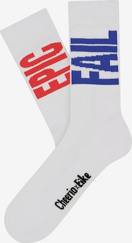 Chaussettes 'CHEERIO x EIKE EPIC FAIL' CHEERIO* en blanc : devant