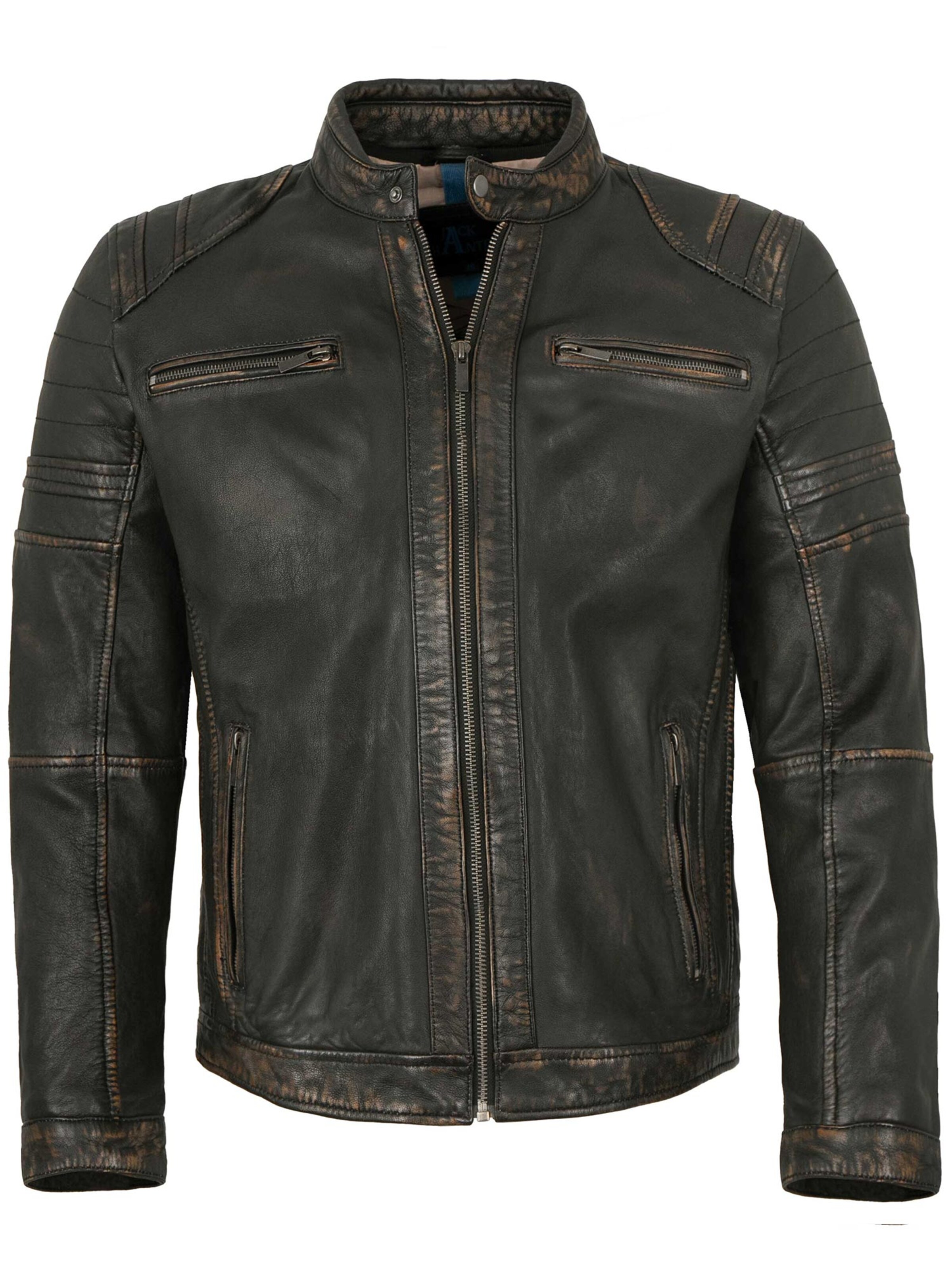 Lederjacken24 Between-Season Jacket 'Zenon-1' in Black