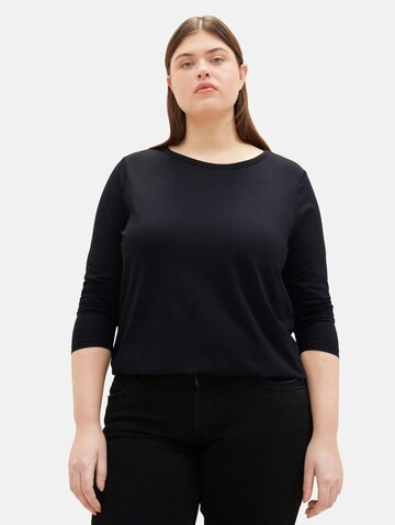 T-shirt Tom Tailor Women + en noir : devant