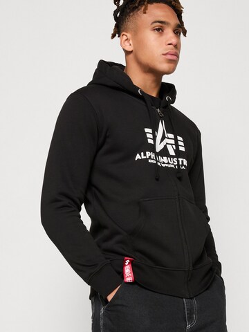 ALPHA INDUSTRIES Ζακέτα φούτερ σε μαύρο