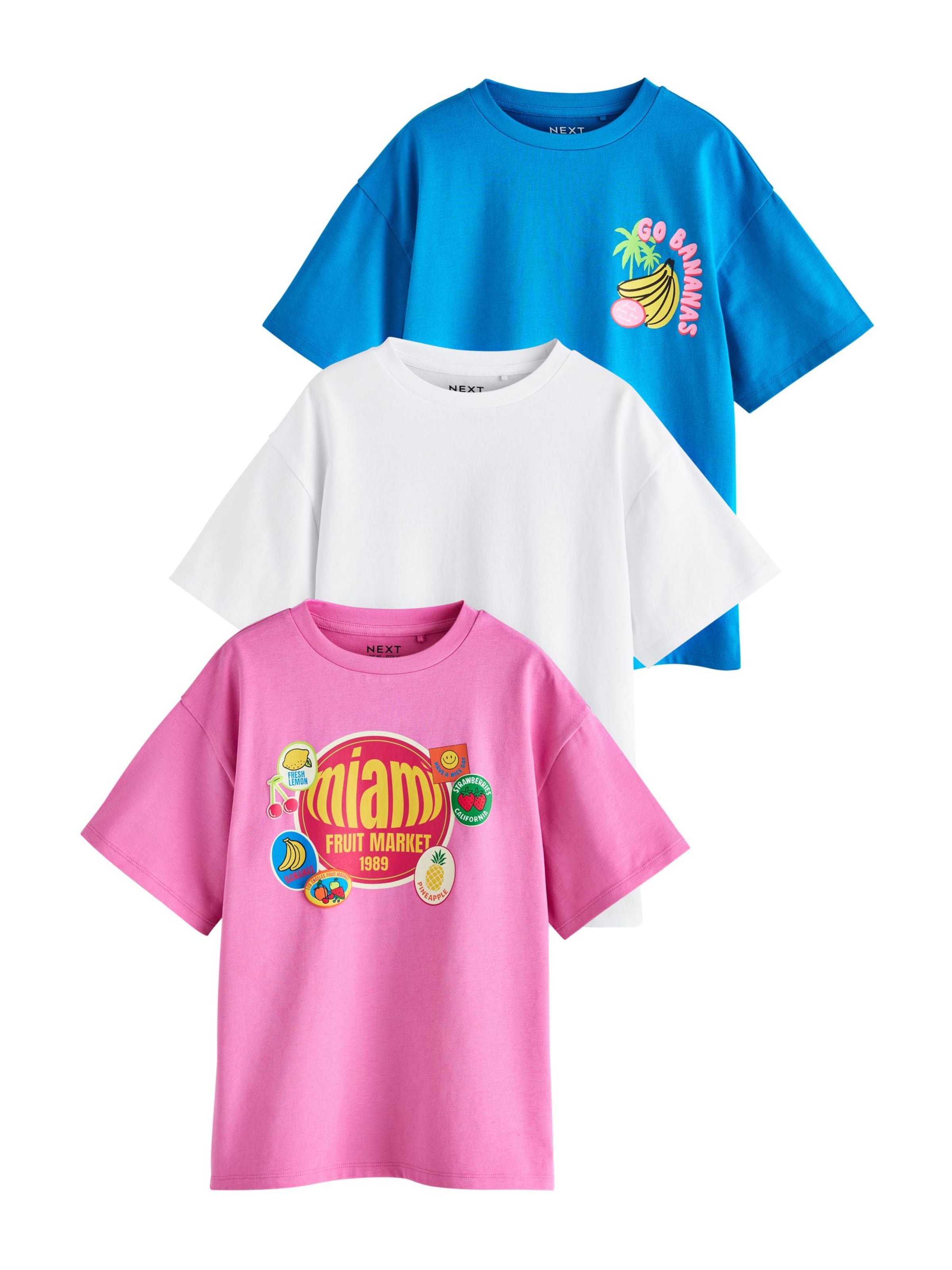 Next T-Shirt in Blau: Vorderseite