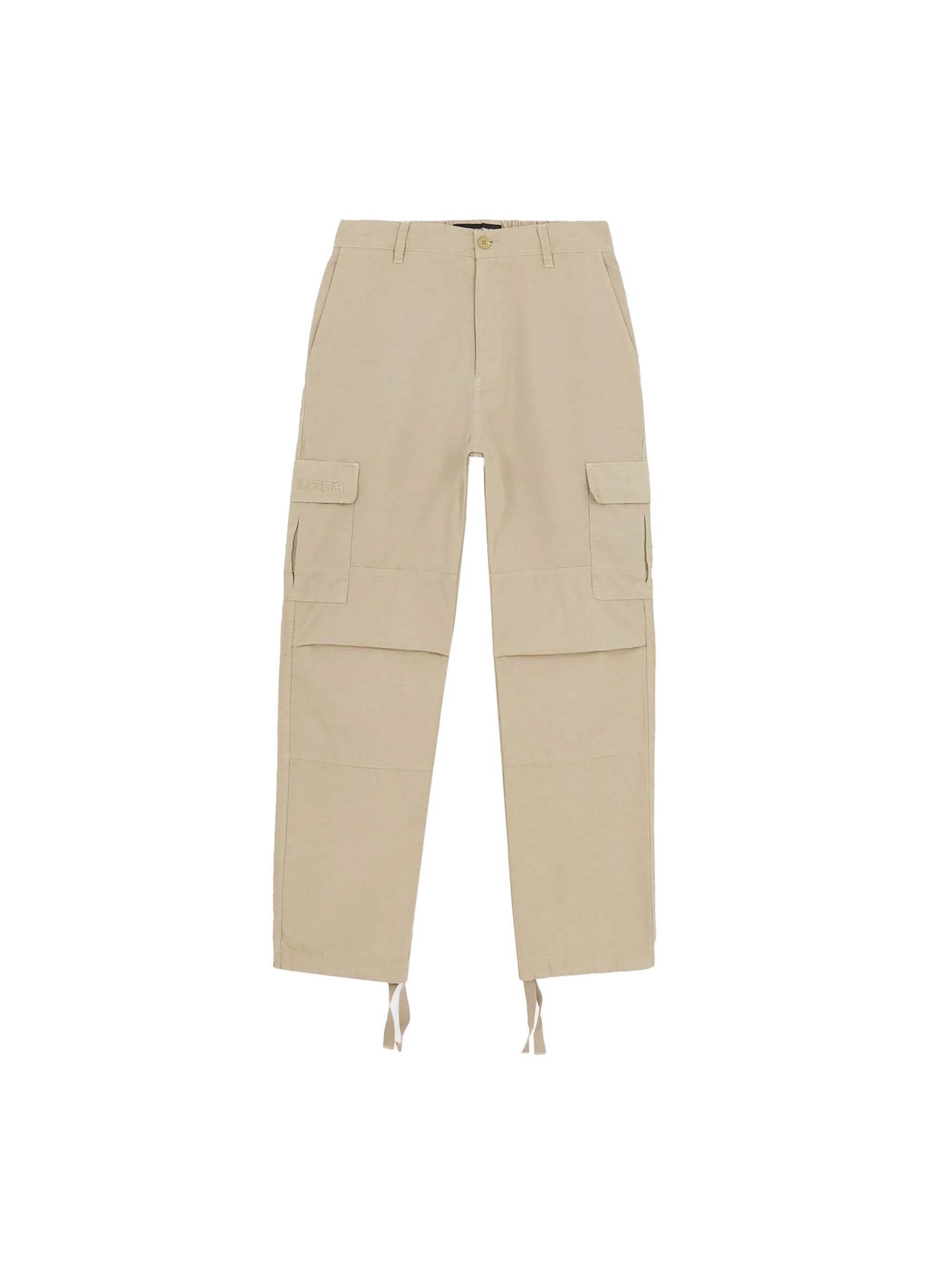 IUTER Regular Cargobroek in Beige: voorkant