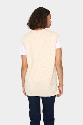 SAINT TROPEZ Gebreide bodywarmer 'Zanett' in Beige