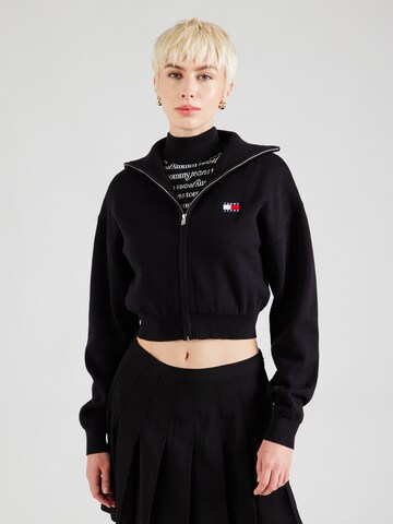 Tommy Jeans Knit Cardigan in Black: front