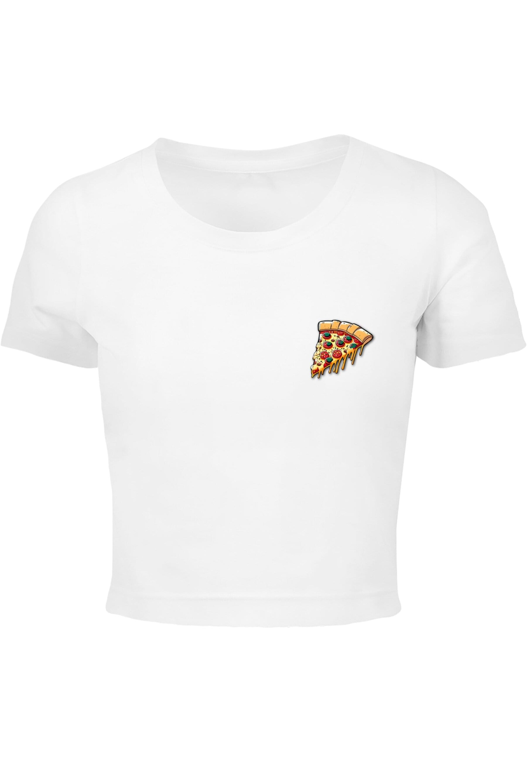 Merchcode Shirt 'Pizza Comic' in Wit: voorkant
