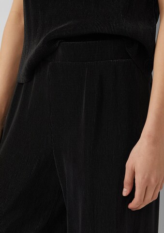 s.Oliver Wide Leg Hose in Schwarz