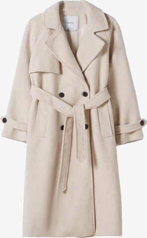 Bershka Between-Seasons Coat in Beige: front