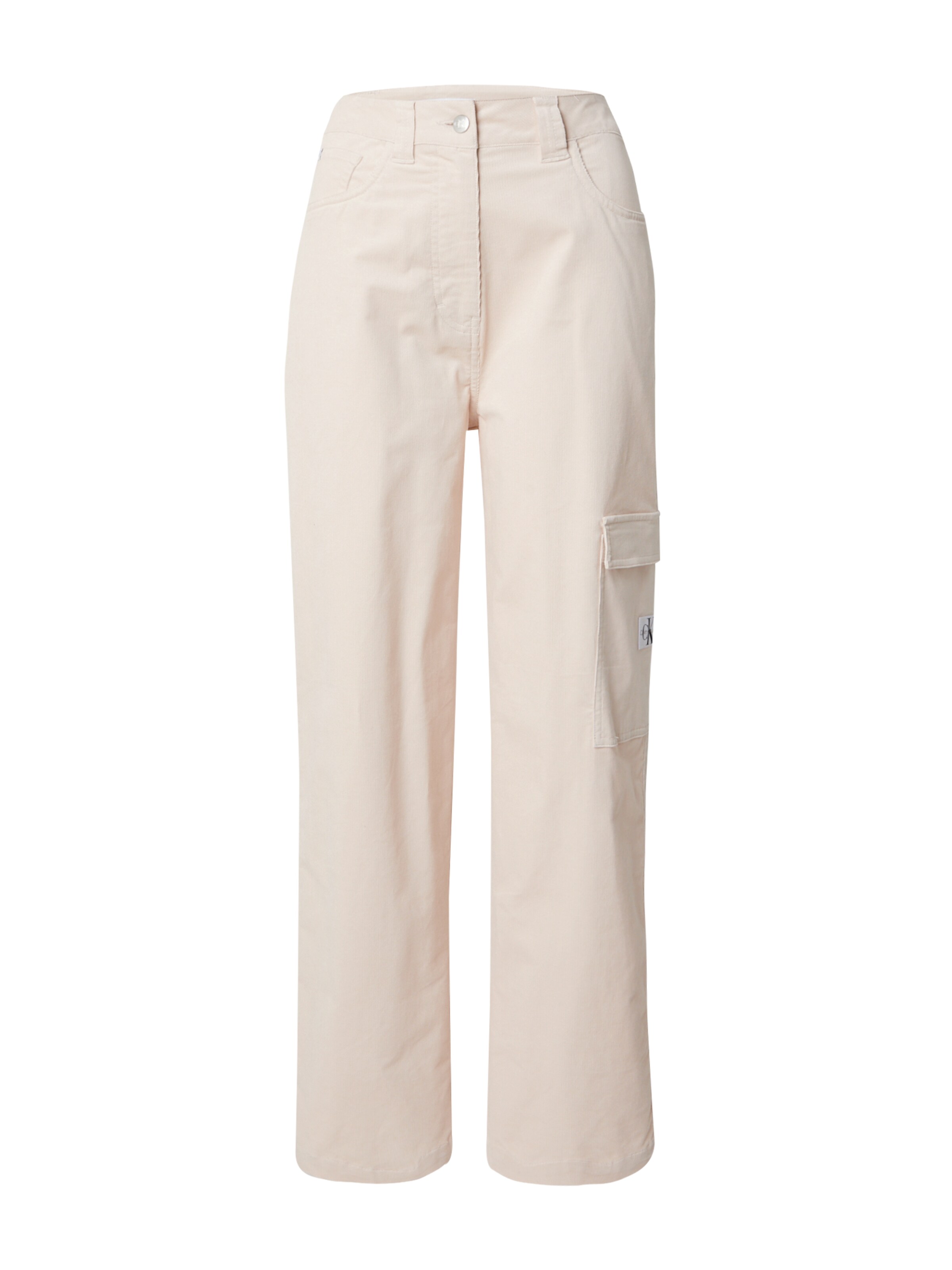 Calvin Klein Jeans Regular Cargo Pants in Beige: front